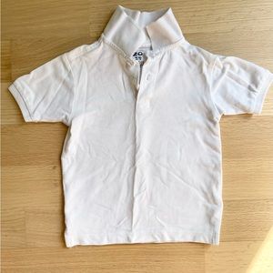 izod boys white short sleeve polo shirt size 5